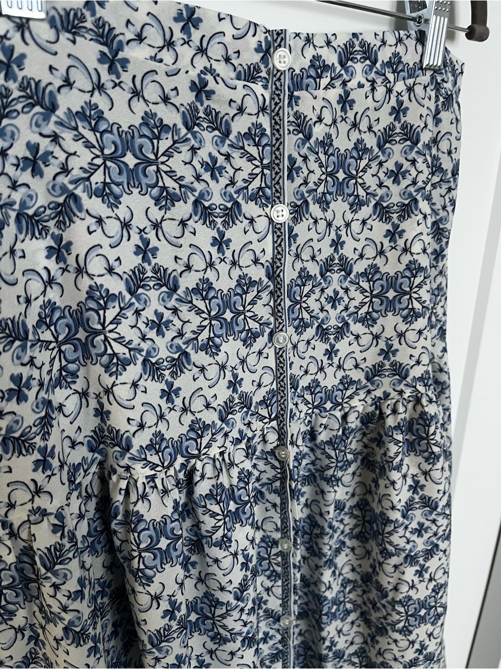 Max Studio Skirt with Blue Floral Print